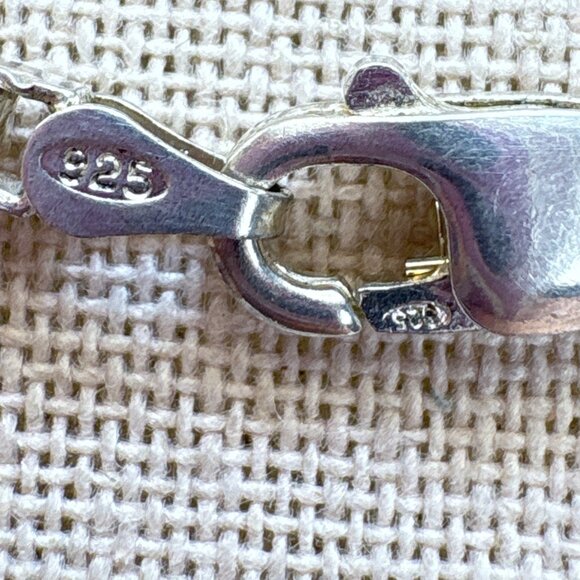 VTG Sterling Silver 925 Box Link Chain Necklace Lobster Clasp Size 17.5" Length - Picture 6 of 10